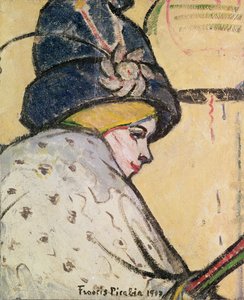 让娜-玛丽-布尔乔亚（Jeanne Marie Bourgeois，1874-1956 年）肖像，人称 "米斯金吉特"（Mistinguett）。
