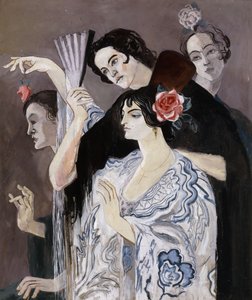 西班牙妇女》，约 1924-25 年（木板水粉画） 作者 弗朗西斯·毕卡比亚
