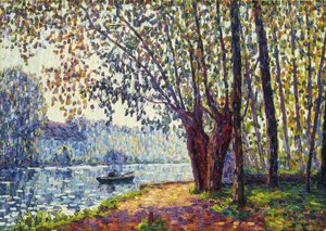 卢因河畔阳光明媚的早晨；Soleil du Matin au Bord du Loing 作者 弗朗西斯·毕卡比亚