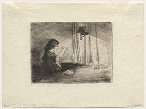 一位女士在阅读 作者 弗朗西斯·西摩·哈登（Francis Seymour Haden）
