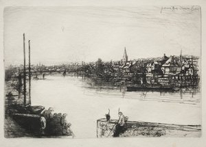 巴特西到达。 作者 弗朗西斯·西摩·哈登（Francis Seymour Haden）