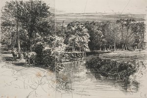 邓德拉姆河和两个驴子，1863年。