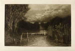 垂钓灰椋鸟 作者 弗朗西斯·西摩·哈登（Francis Seymour Haden）