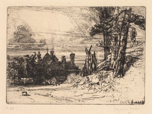 1865年，威尔斯利的霍斯利故居。 作者 弗朗西斯·西摩·哈登（Francis Seymour Haden）