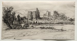 基德韦利城堡，1859年。 作者 弗朗西斯·西摩·哈登（Francis Seymour Haden）
