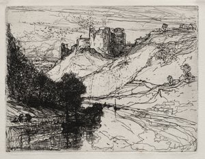基尔加伦城堡（Kilgaren Castle），1864年。 作者 弗朗西斯·西摩·哈登（Francis Seymour Haden）