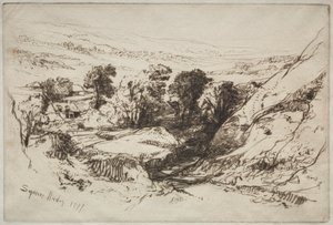 九巴罗当（Nine Barrow Down），1877年。 作者 弗朗西斯·西摩·哈登（Francis Seymour Haden）