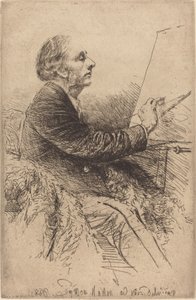 画架前的自画像 作者 弗朗西斯·西摩·哈登（Francis Seymour Haden）