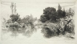 谢尔磨坊池塘（大盘子） 作者 弗朗西斯·西摩·哈登（Francis Seymour Haden）