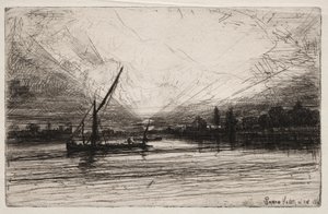 泰晤士河上的日落 作者 弗朗西斯·西摩·哈登（Francis Seymour Haden）