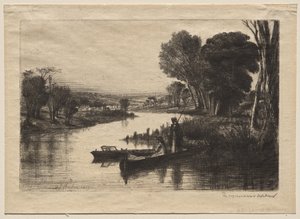 泰晤士渔民（第一盘） 作者 弗朗西斯·西摩·哈登（Francis Seymour Haden）