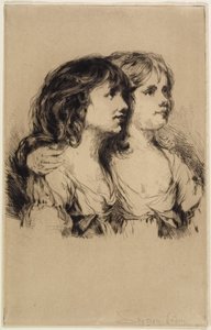 1885年，Twins-Sarah和Anne Haden（第2号） 作者 弗朗西斯·西摩·哈登（Francis Seymour Haden）