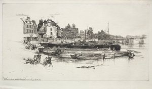 切尔西老区惠斯勒故居，1863年。 作者 弗朗西斯·西摩·哈登（Francis Seymour Haden）