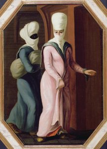 一位土耳其女士带着她的奴隶去洗澡（布面油画）
