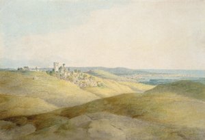 Pough Hill，靠近布德，康沃尔（笔和墨水和纸上的卫生间）