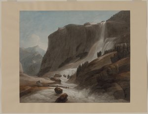 奇阿韦纳（Chiavenna）和斯普吕根山（Splügen）之间的瀑布，1784年。