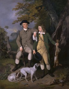 一个运动员和他儿子的肖像，1779年。 作者 弗朗西斯·惠特利