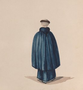 从后面看圣方济各会的修士，来自一组图画...，约1848年。
