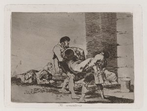墓地》（Al cementerio），《战争的灾难》（Los desastres de la guerra）第 56 版 作者 弗朗西斯科·德·戈雅