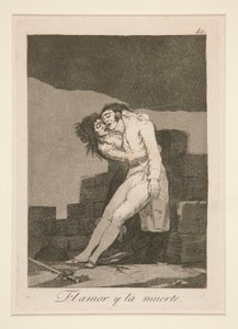 El amor y la muerte（《爱与死亡》），《Los caprichos》系列第 10 幅 作者 弗朗西斯科·德·戈雅