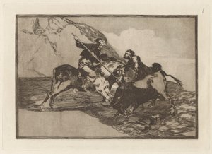 Modo con que los antiguos Espaoles cazaban los toros  作者 弗朗西斯科·德·戈雅