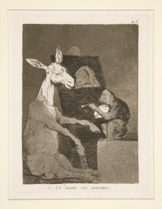 Ni mas ni menos（不多也不少），选自《Los caprichos》系列，第 41 幅 作者 弗朗西斯科·德·戈雅