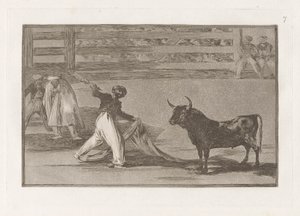 Origen de los arpones ? banderillas（鱼叉或 Banderillas 的起源），图版 7，选自 La tauromaquia 作者 弗朗西斯科·德·戈雅