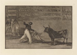 Origen de los arpones  banderillas（鱼叉或 Banderillas 的起源），图版 7，选自 La tauromaquia 作者 弗朗西斯科·德·戈雅