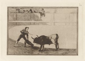 Pedro Romero matand? a toro parado (Pedro Romero Killing the Halted Bull)，La tauromaquia 第 30 版 作者 Francisco de Goya