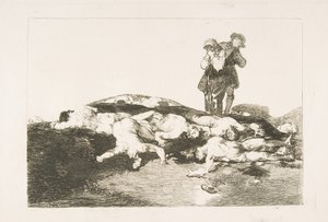 Plate18来自《战争灾难》，德拉瓜拉，洛杉矶：埋葬它们并保持安静……，1810年。 作者 弗朗西斯科·德·戈雅