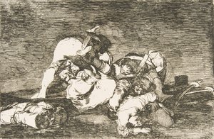 《战争灾难》中的第10页德拉瓜拉灾难报：这些也没有。坦波克...，1810。 作者 弗朗西斯科·德·戈雅