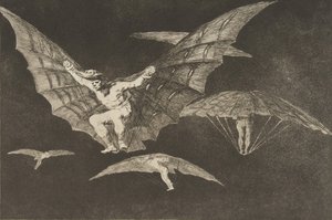 来自《异界》的车牌13：《飞行的方式》，ca。 1816-23年于1864年出版。 作者 弗朗西斯科·德·戈雅