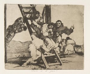 《战争的灾难》第14页，《德拉瓜拉的损失：它的……》，1810年出版，1863年。 作者 弗朗西斯科·德·戈雅
