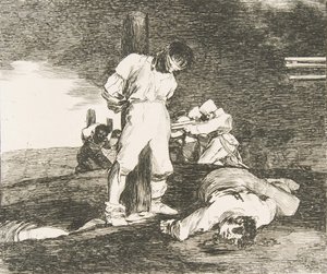 战争灾难Los La Desastres de la Guerra的第15板：没有任何帮助……，1810年。 作者 弗朗西斯科·德·戈雅