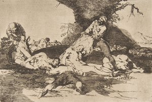 《战争的灾难》第16页，《德拉瓜拉的损失：他们……》，1810年出版，1863年。 作者 弗朗西斯科·德·戈雅