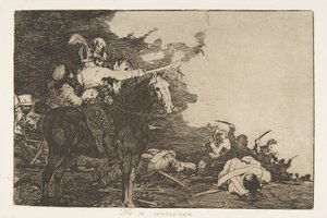 《战争的灾难》第17页，《德拉瓜拉的损失：他们……》，1810年出版，1863年。 作者 弗朗西斯科·德·戈雅