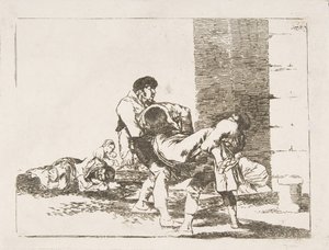 图版56来自《战争的灾难》Los Desastres de la Guerra：《致墓地》，A...，1810-14。 作者 弗朗西斯科·德·戈雅