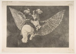 来自Disparates的板块5：Flying Folly，ca。 1816-23私人印刷，约1854年。 作者 弗朗西斯科·德·戈雅