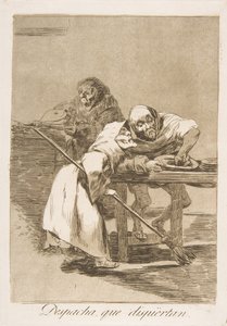 洛斯·卡普里科斯（Los Caprichos）的第78页：快点，他们叫醒了Dispiértan的Despacha，1799年。 作者 弗朗西斯科·德·戈雅