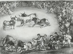 来自 "波尔多公牛 "的西班牙娱乐，1825年，1825年。 作者 弗朗西斯科·德·戈雅