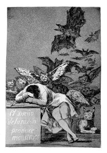 理性的睡眠产生怪物，1799年 作者 弗朗西斯科·德·戈雅