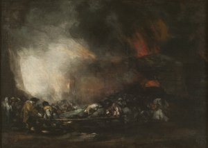 医院火灾，约1810年。 作者 弗朗西斯科·戈亚德