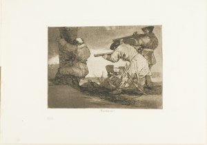 野蛮人！》，《战争的灾难》第 38 版 作者 弗朗西斯科·何塞·德·戈雅 y Lucientes