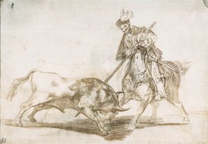 斗牛。希德从长矛上刺穿另一头公牛 1815-16（预备图 作者 弗朗西斯科·德·戈雅