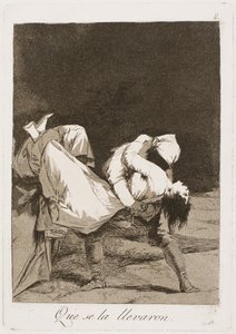 他们载着她离开！，第8盘，摄于1797-99年，来自Los Caprichos 作者 弗朗西斯科·德·戈雅