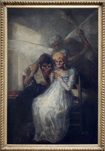 时间，说的是Les Vieilles。Francisco de Goya y Lucientes (1746-1828)的画作，布面油画，约1808-1812，19世纪初的西班牙艺术。里尔美术博物馆。 作者 弗朗西斯科·德·戈雅