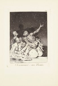 当天亮的时候，我们就会离开（Si amanece; nos vamos） Plate 71 from: Los Caprichos 作者 弗朗西斯科·何塞·德·戈雅 y Lucientes
