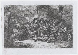 图版17：街头音乐家和舞蹈人物，出自《......的习俗和消遣》系列，1850年。 作者 弗朗西斯科·拉迈耶·贝伦格