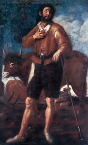 农夫圣伊西多尔 (1080-1130) 的代表，他奇迹般地使干旱土壤中的水流出来。 弗朗西斯科·里巴尔塔 (1565-1628) 瓦伦西亚的绘画。 Museo de Bellas Artes San Pio V，西班牙 作者 弗朗西斯科·里巴尔塔
