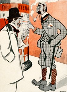一位法国人告诉英国人他应该如何为歌剧服饰，1903年。 作者 Francisco Sancha y Lengo